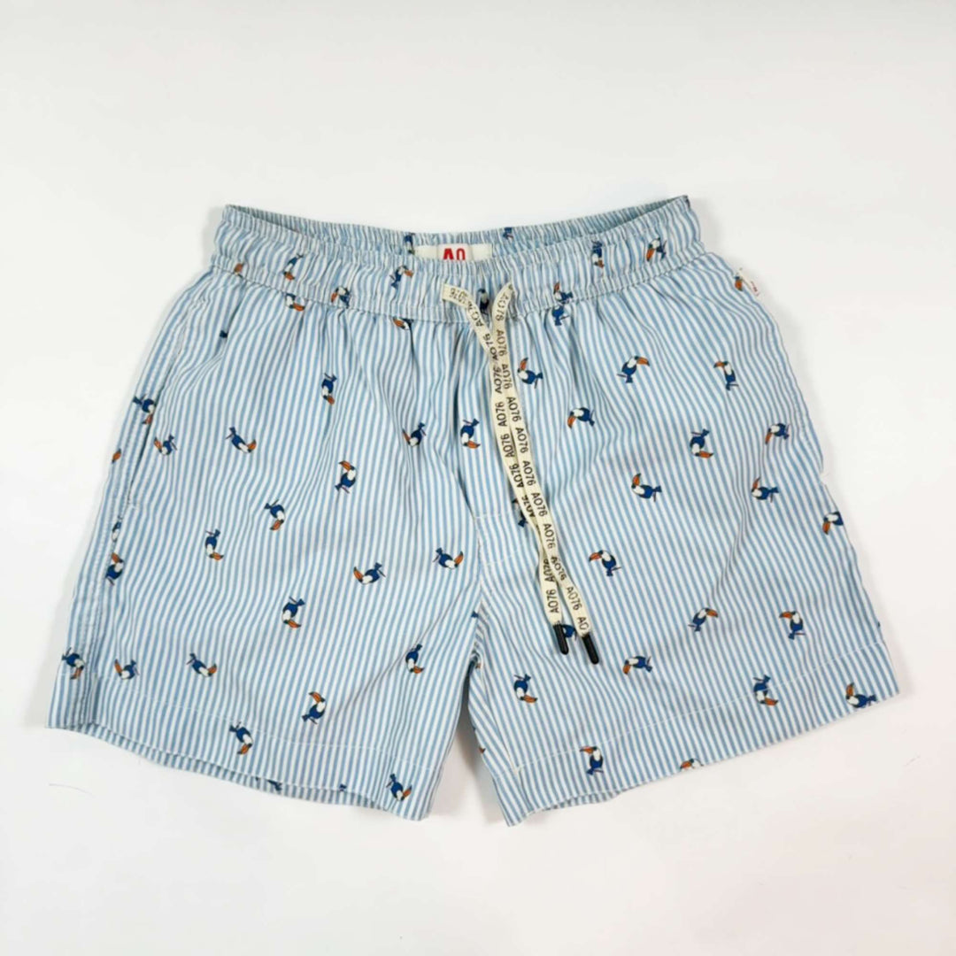 AO76 pale blue striped tucan swim shorts 10Y 1