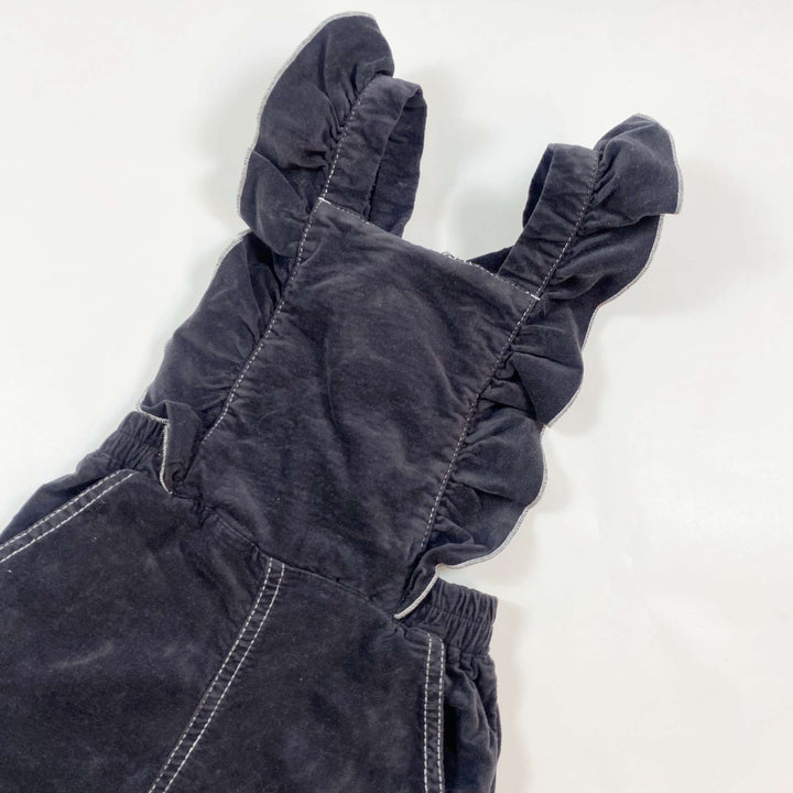 Zara anthracite velvet dungarees 3-4Y/104 2