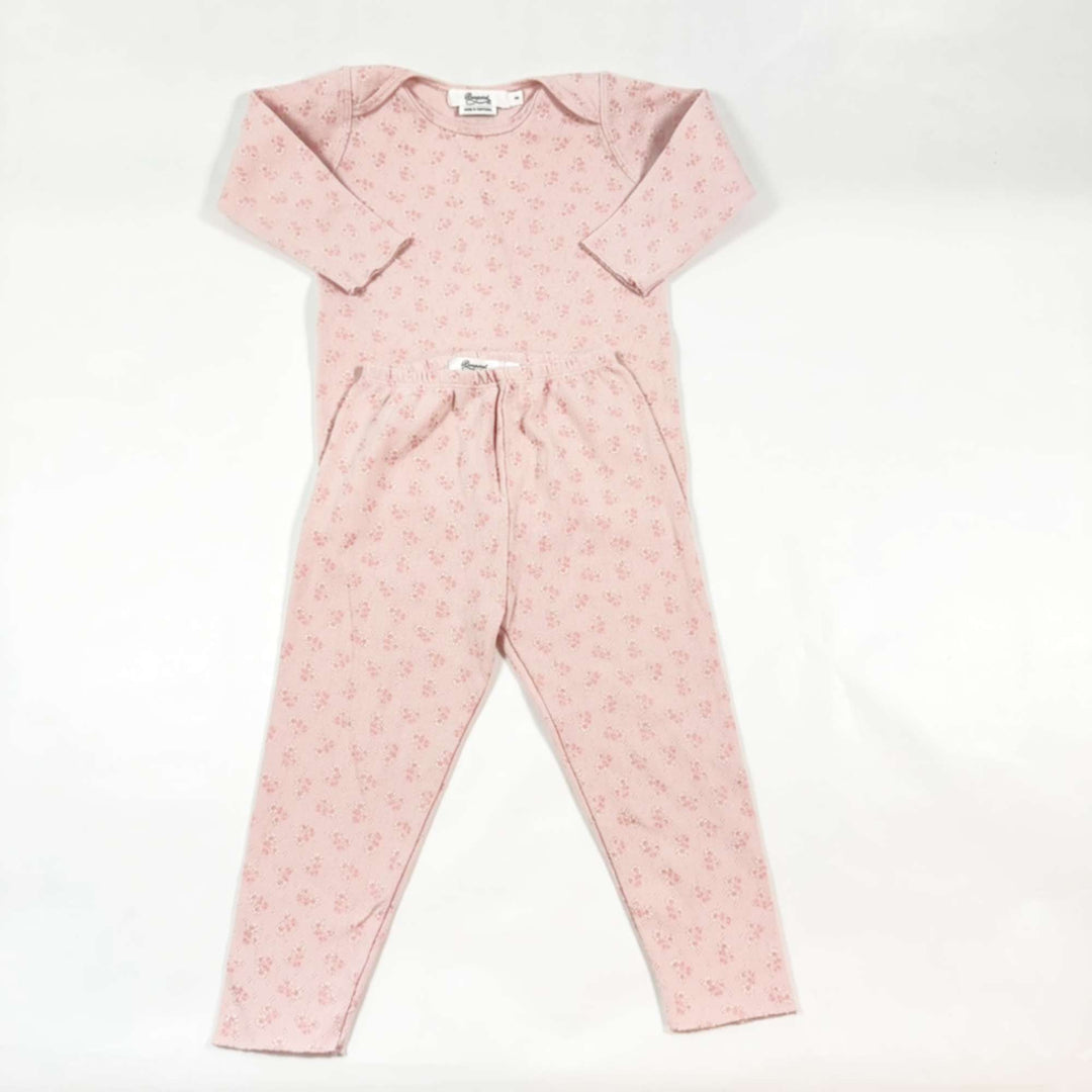 Bonpoint pink floral pointelle pyjama 2Y 1