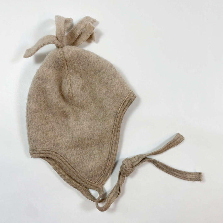 Engel beige melange organic wool fleece baby hat 74/80 2