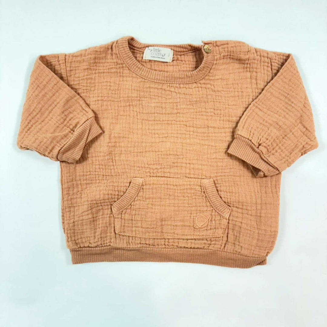 My Little Cozmo terracotta muslin sweatshirt 6M 1