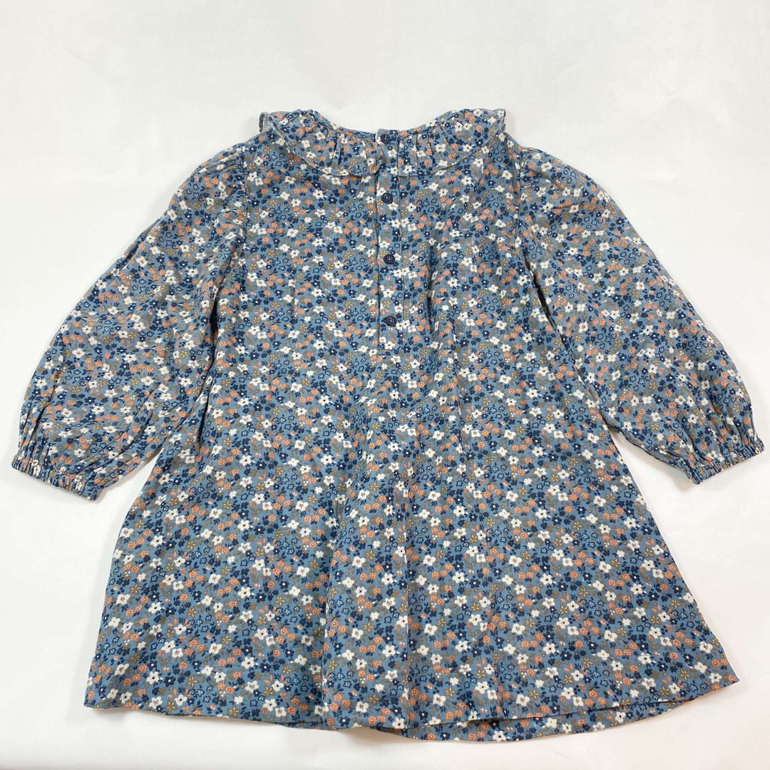 Petit Bateau blue organic cotton floral dress 128 3