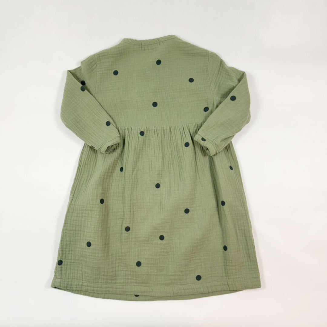 Tinycottons green dot muslin dress 2Y 2
