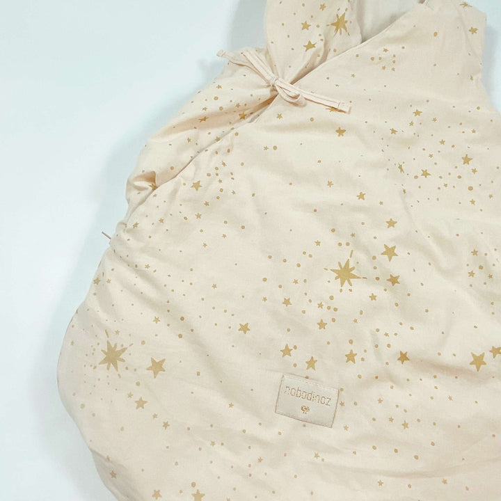 Nobodinoz dusty pink star print padded organic cotton sleeping bag 65cm 2