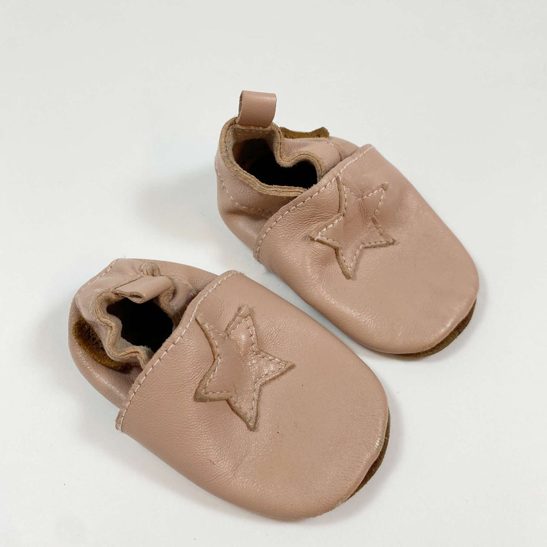 En Fant rosafarbene Leder-Slippers Ingrid Emil