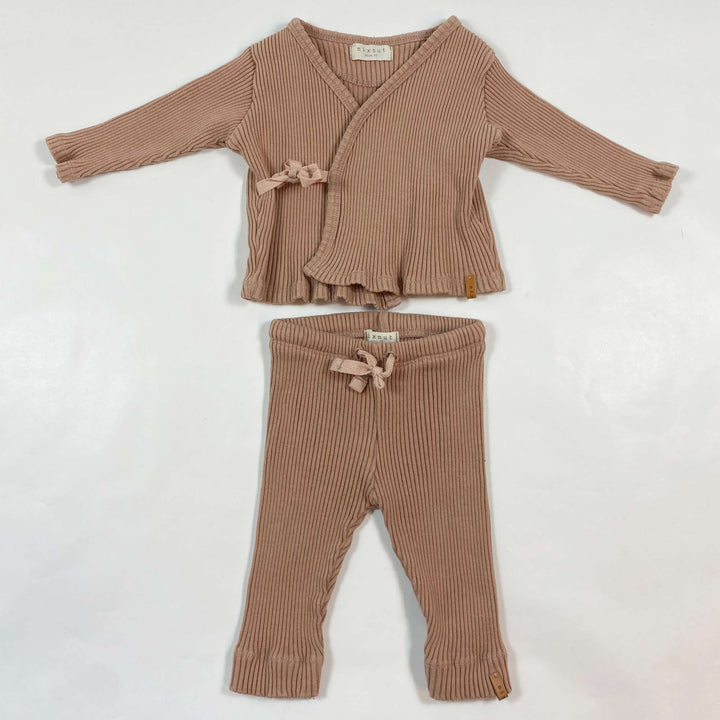 Nixnut vintage pink rib baby set 62 1