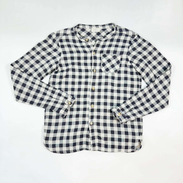 Búho black checked shirt with grandpa collar 10Y 1