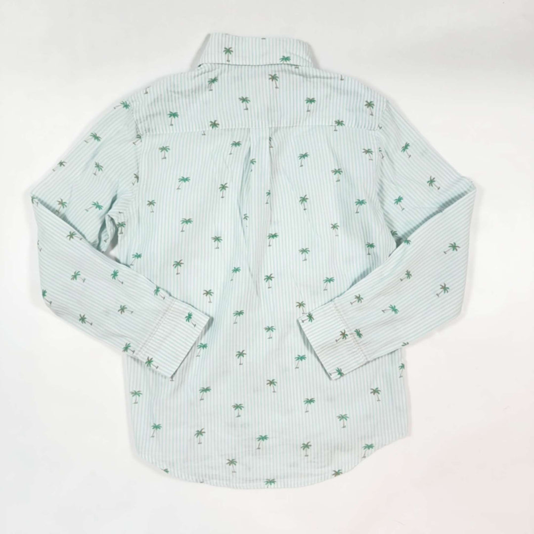 AO76 pale blue striped palm trees shirt 10Y 3