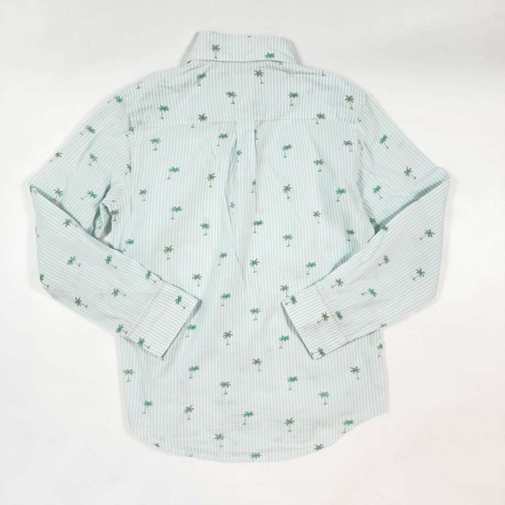 AO76 pale blue striped palm trees shirt 10Y 3