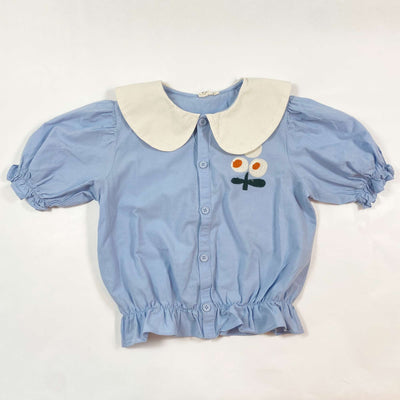 Jelly Mallow sky blue embroidered blouse 6-7Y/120 1