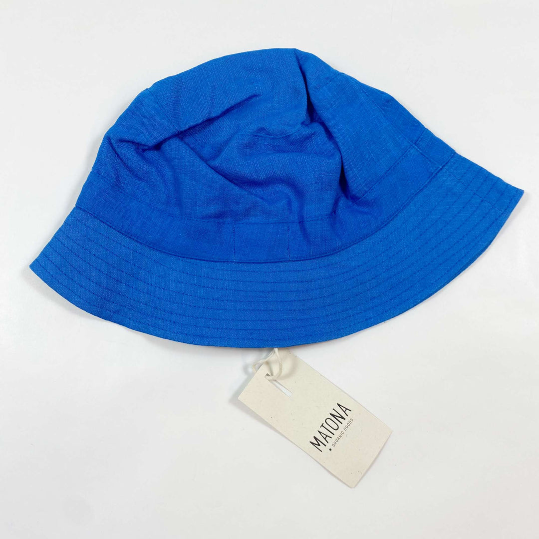 Matona blue linen sun hat Second Season L (55-60) 2