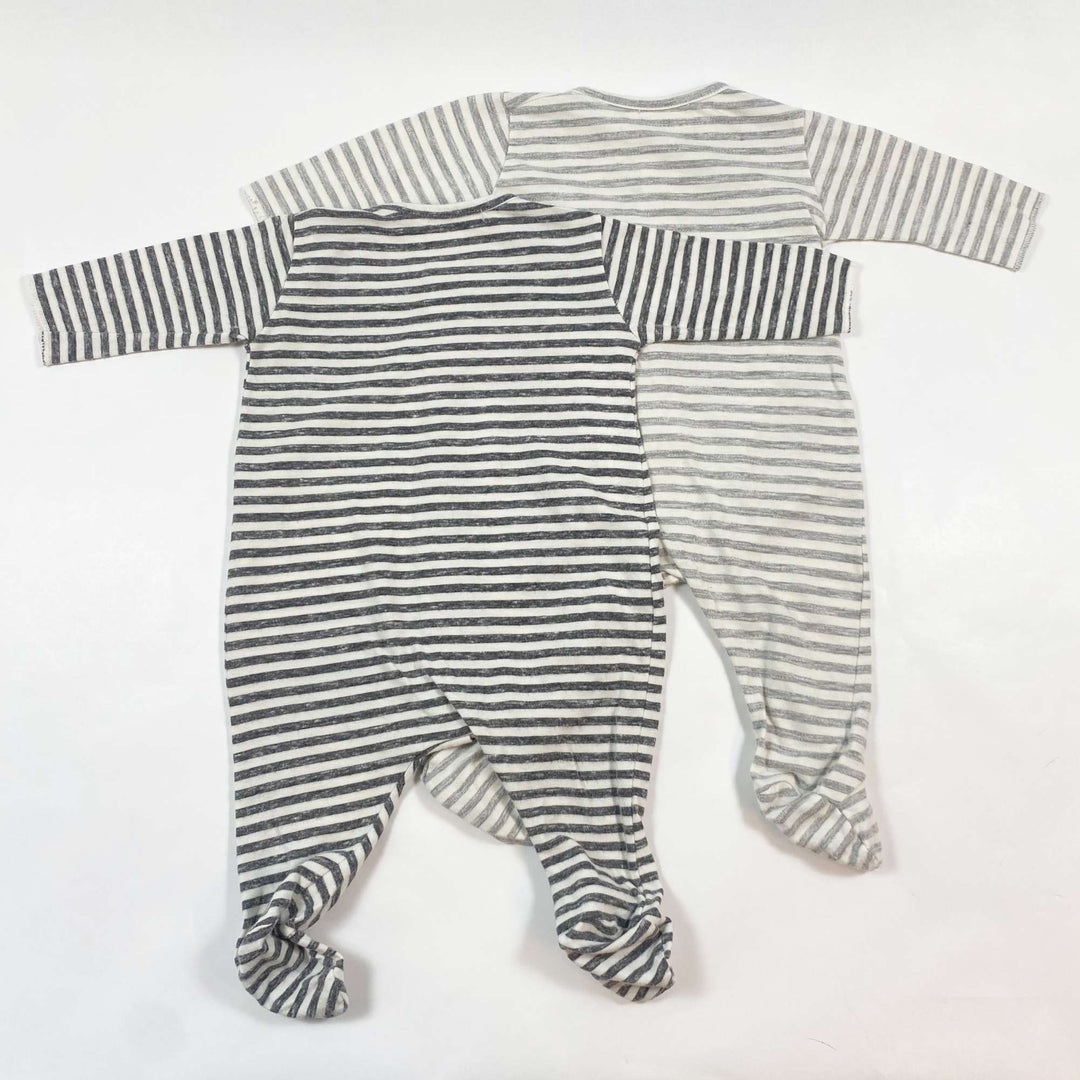 1+ In The Family grey striped baby jumpsuit set of 2 1M 2
