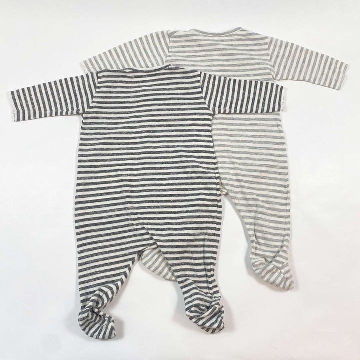 1+ In The Family grey striped baby jumpsuit set of 2 1M 2