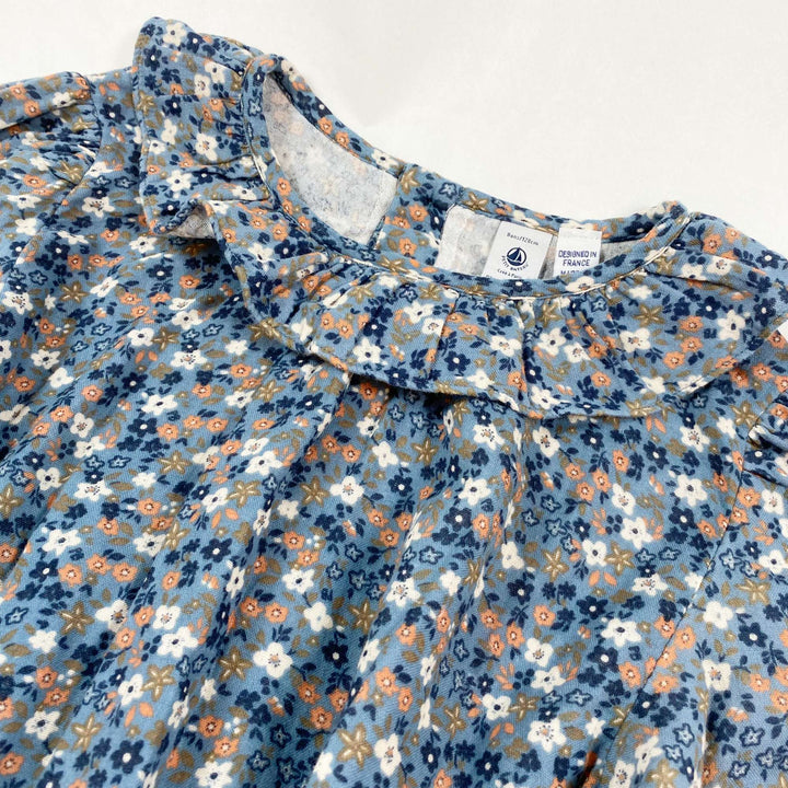Petit Bateau blue organic cotton floral dress 128 2