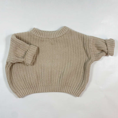 Petit Filippe oat chunky cotton knit pullover 3-6M 1