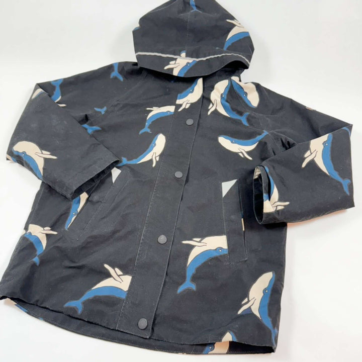 Töastie black whale fleece lined rainjacket 7-8Y 2