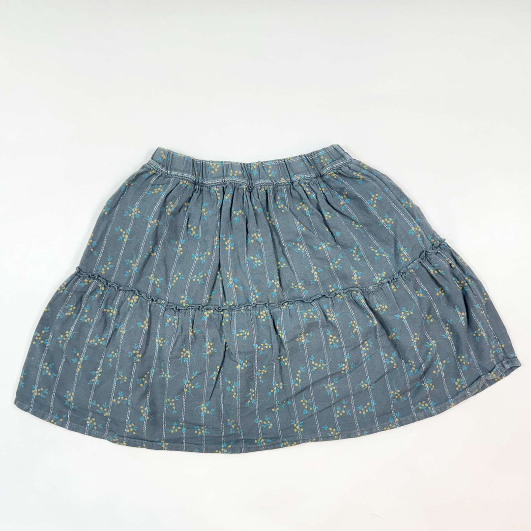 Búho steelblue metallic floral skirt 6Y 1