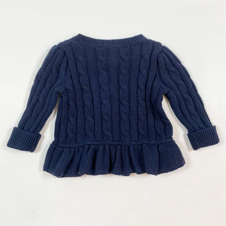 Ralph Lauren navy cable knit baby cardigan 6M 2