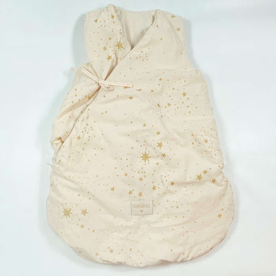 Nobodinoz dusty pink star print padded organic cotton sleeping bag 65cm 1
