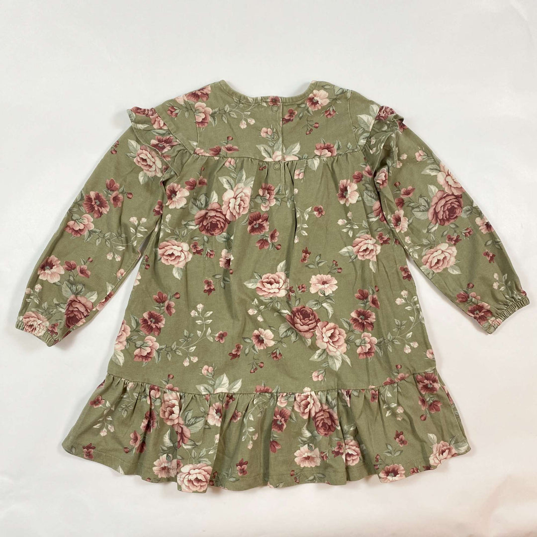 Newbie olive green floral organic cotton dress diff. sizes 3