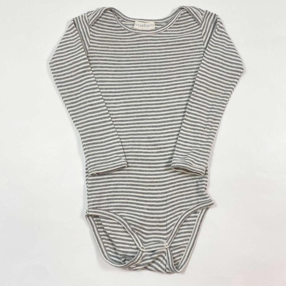 Serendipity Organics grey striped longsleeve body 18M/86 1