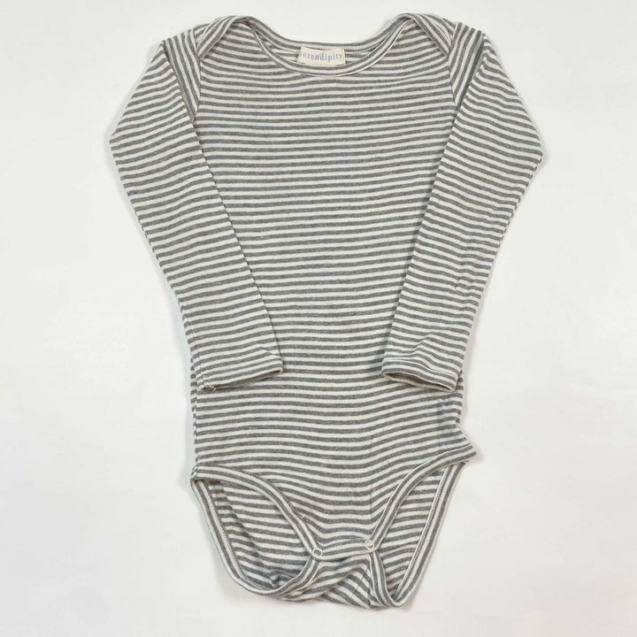 Serendipity Organics grey striped longsleeve body 18M/86 1