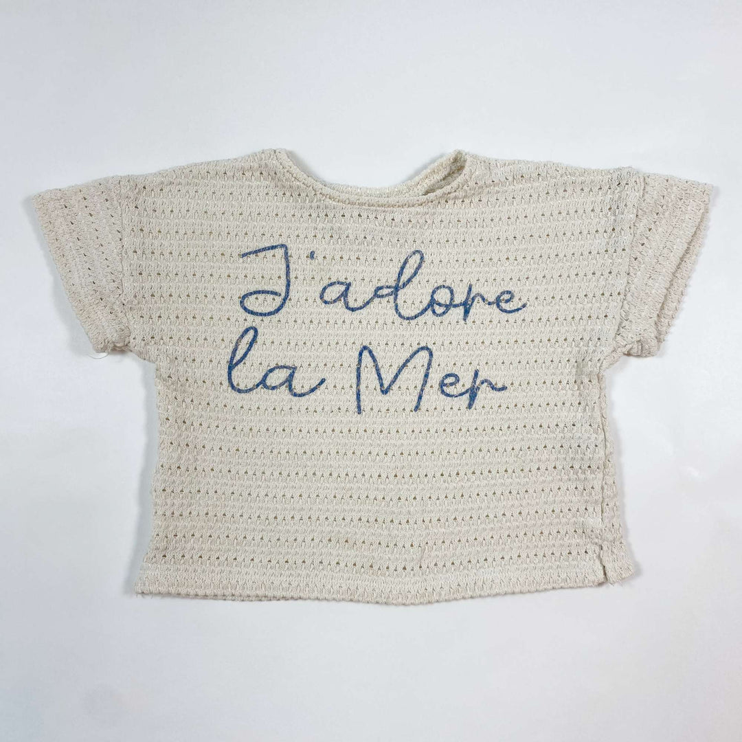 Zara J'adore la Mer knit top 3-4Y/104 1