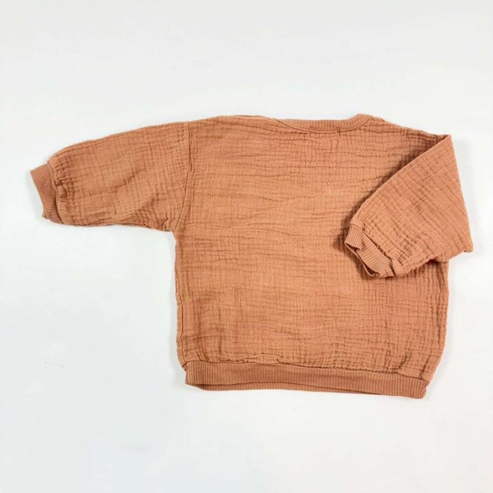 My Little Cozmo terracotta muslin sweatshirt 6M 2