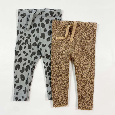 Zara animal leopard print rib leggings set of 2 6-9M/74 1