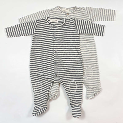 1+ In The Family grey striped baby jumpsuit set of 2 1M 1