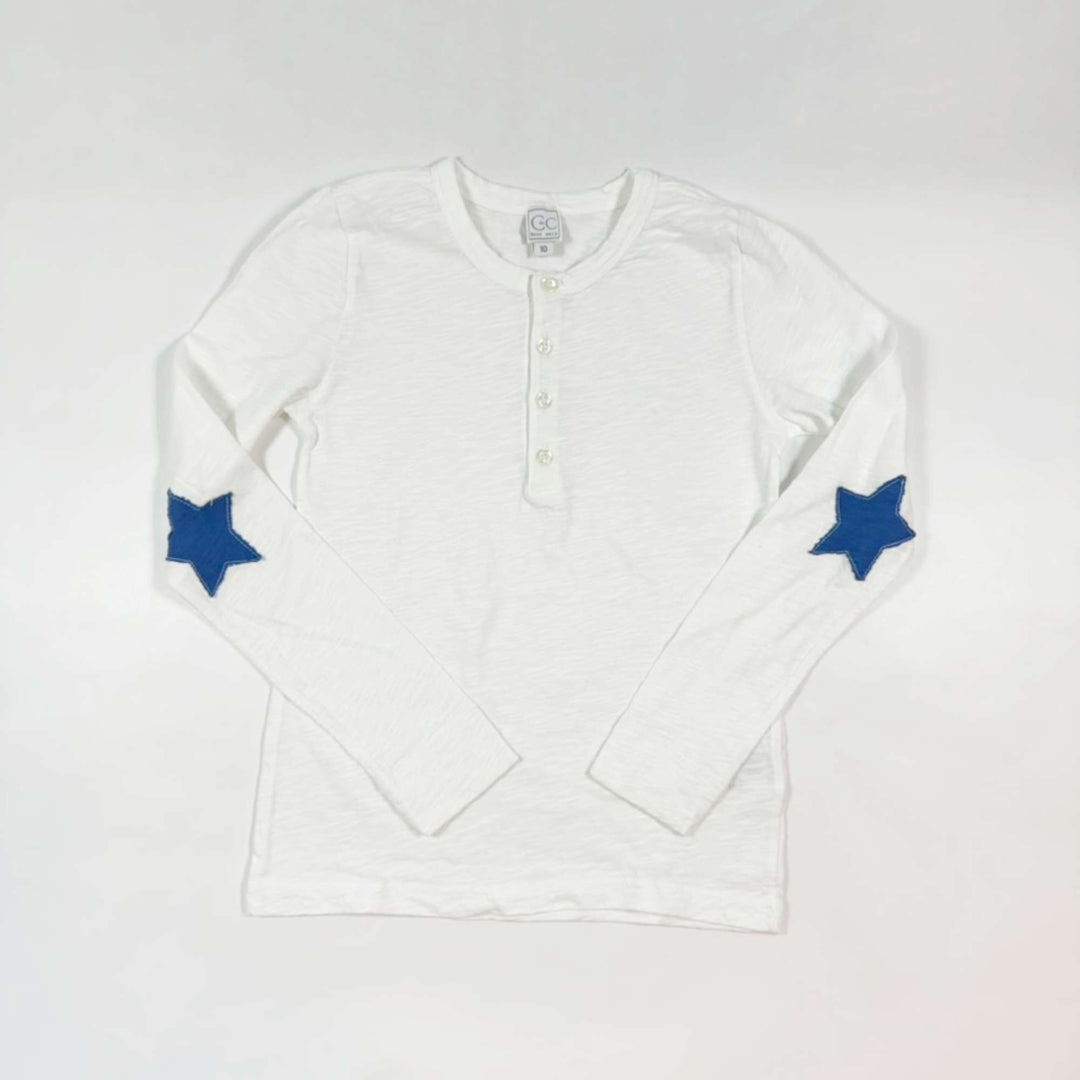 CdeC white longsleeve with blue patches 10Y 1