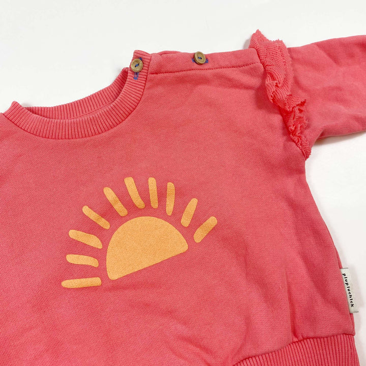 Piupiuchick bright pink sun sweatshirt 6M 2