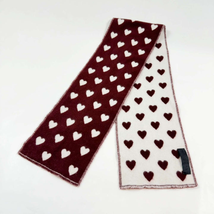 Burberry bordeaux heart cashmere scarf 105x15cm 2