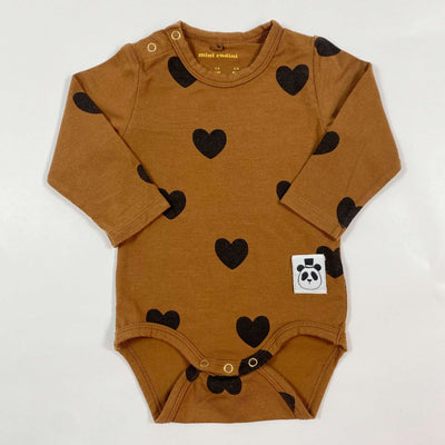 Mini Rodini brown hearts body 56/62 1