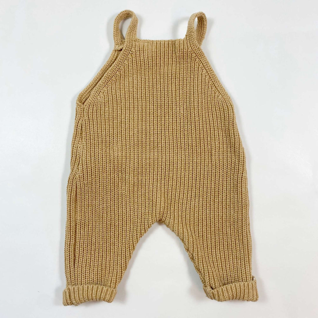 Zara camel cotton knit dungarees 0-1M/56 2