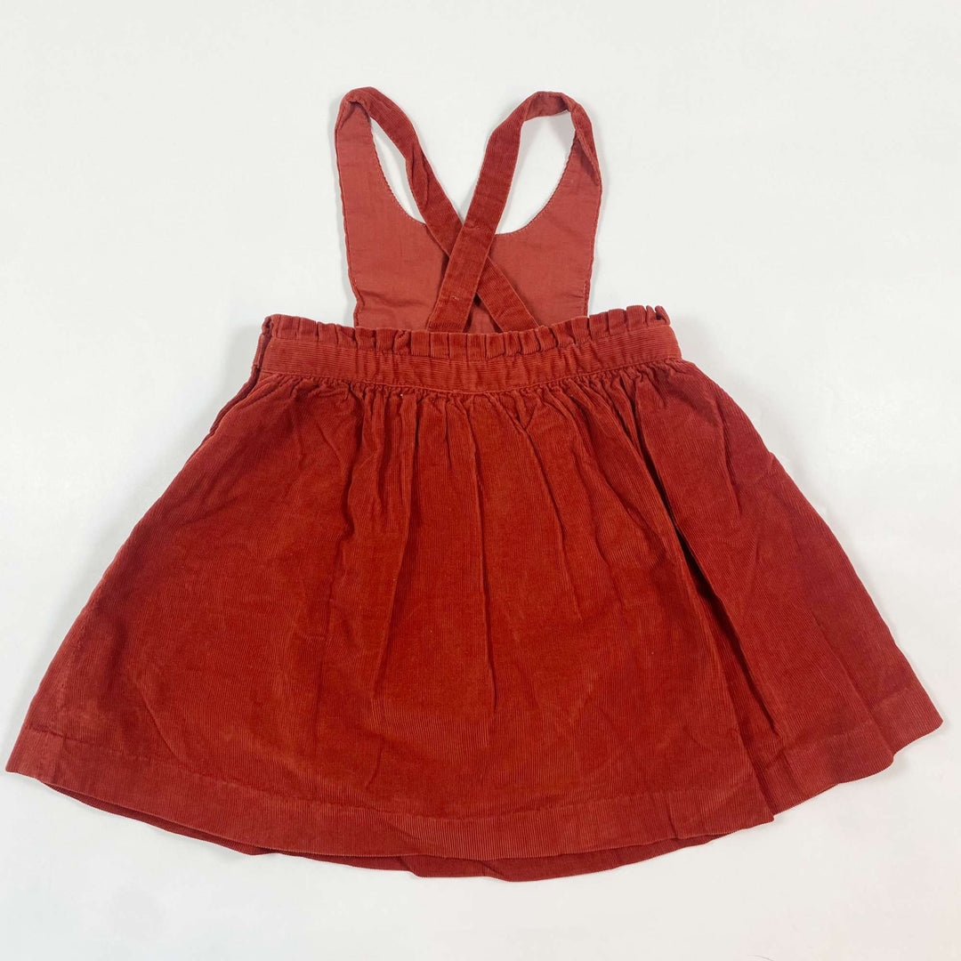 Jacadi rust fine corduroy pinafore 24M/86 2