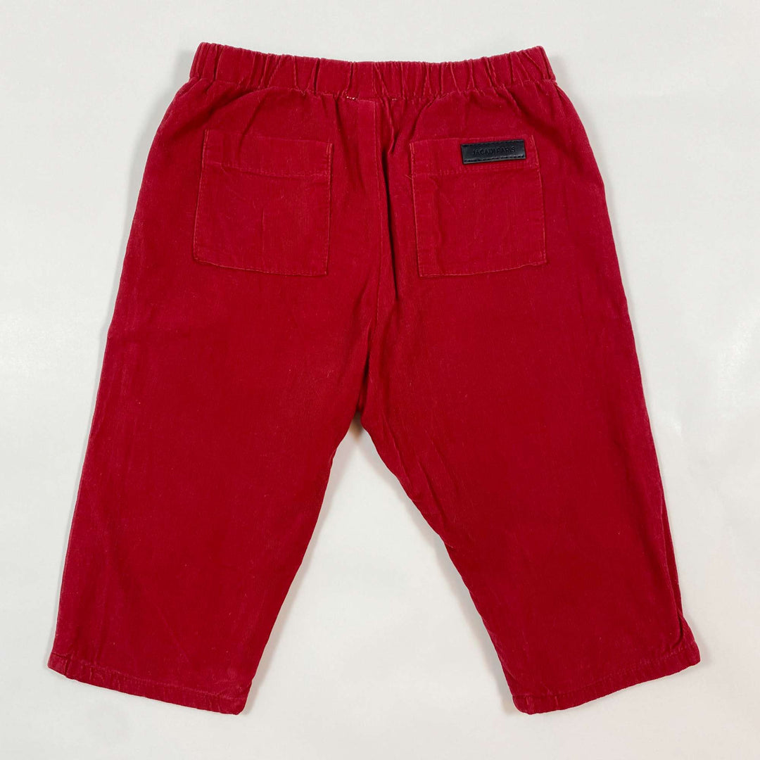 Jacadi red fine cord trousers 12M/74 2