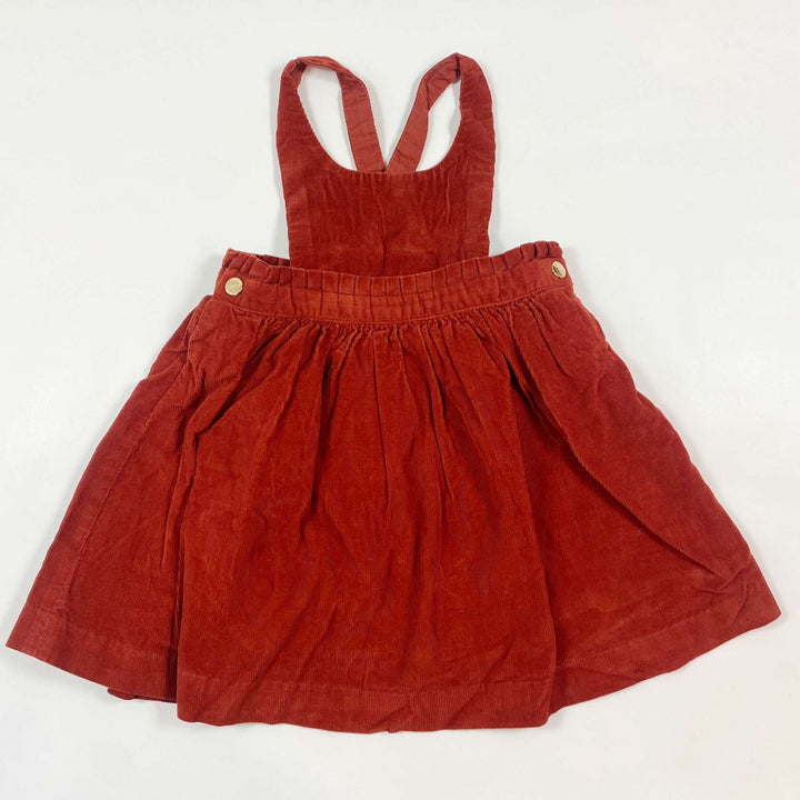 Jacadi rust fine corduroy pinafore 24M/86 1