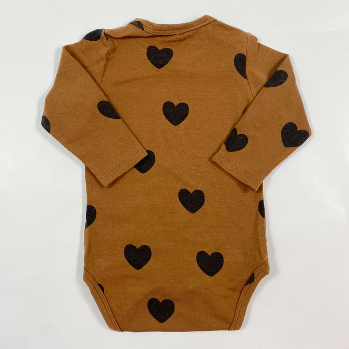 Mini Rodini brown hearts body 56/62 2