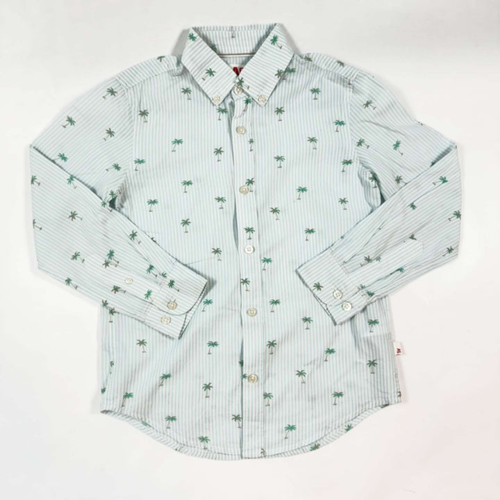 AO76 pale blue striped palm trees shirt 10Y 1