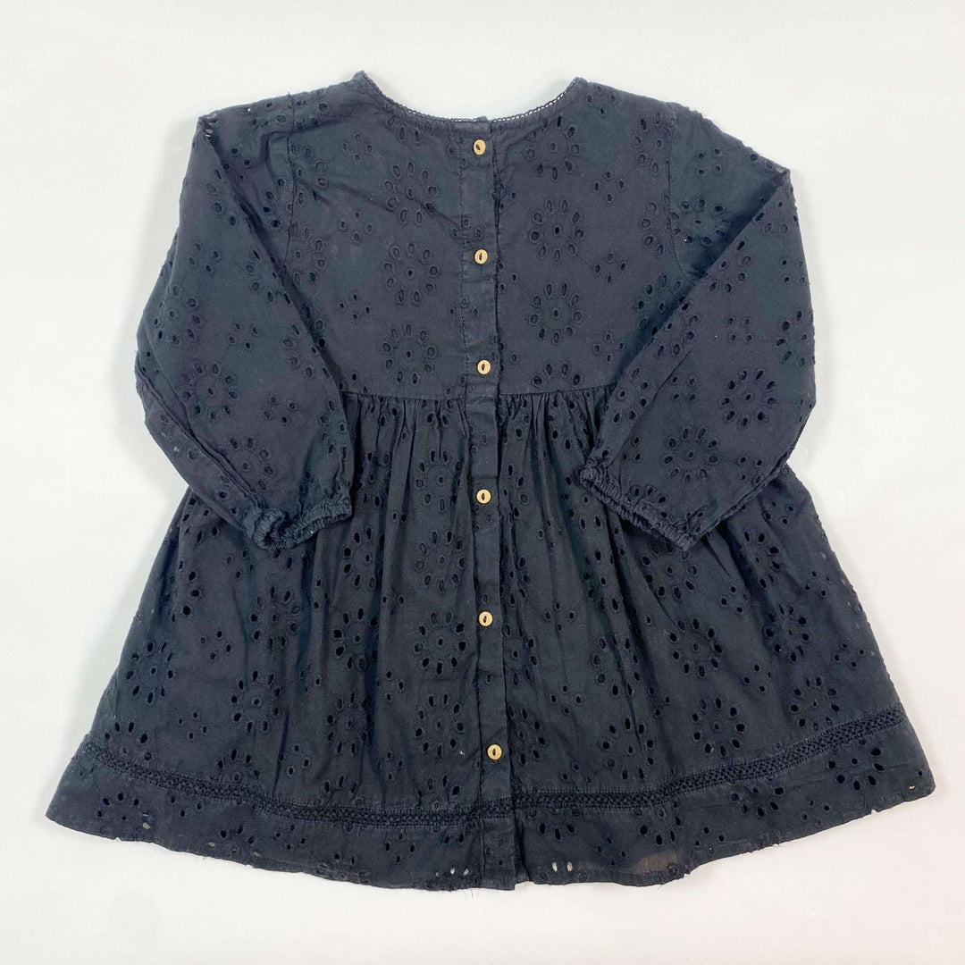 Zara black eyelet cotton dress 3-4Y/104 1