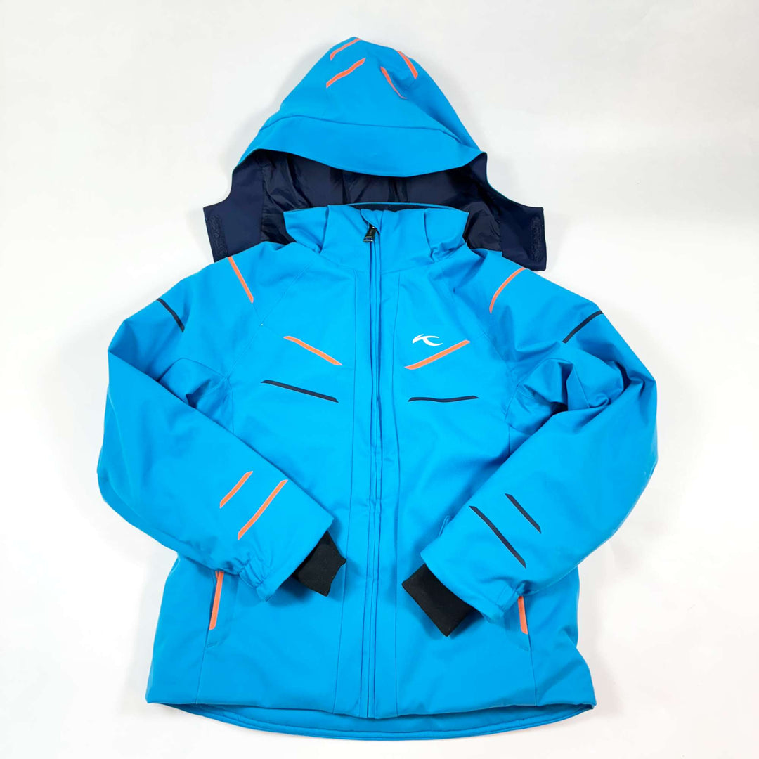 Kjus blue ski jacket with detachable hood and matching hat 128 5
