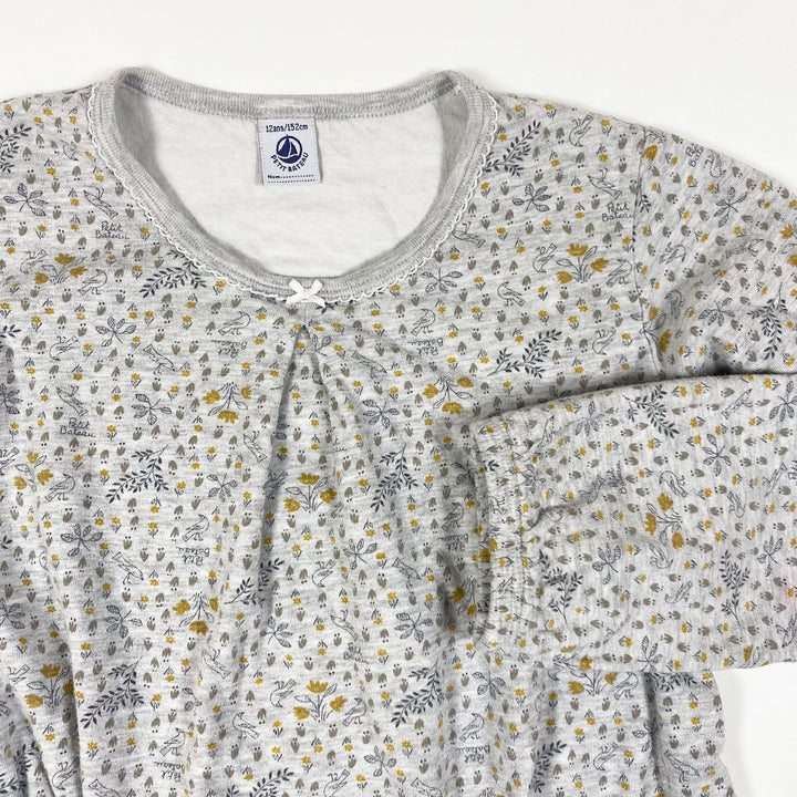 Petit Bateau grey floral nightgown 12Y/152 2