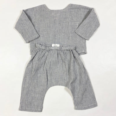 Zara blue stripe linen baby set 1-3M/58 1