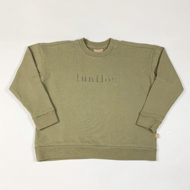 Lunilou covert green organic cotton sweatshirt 110/116