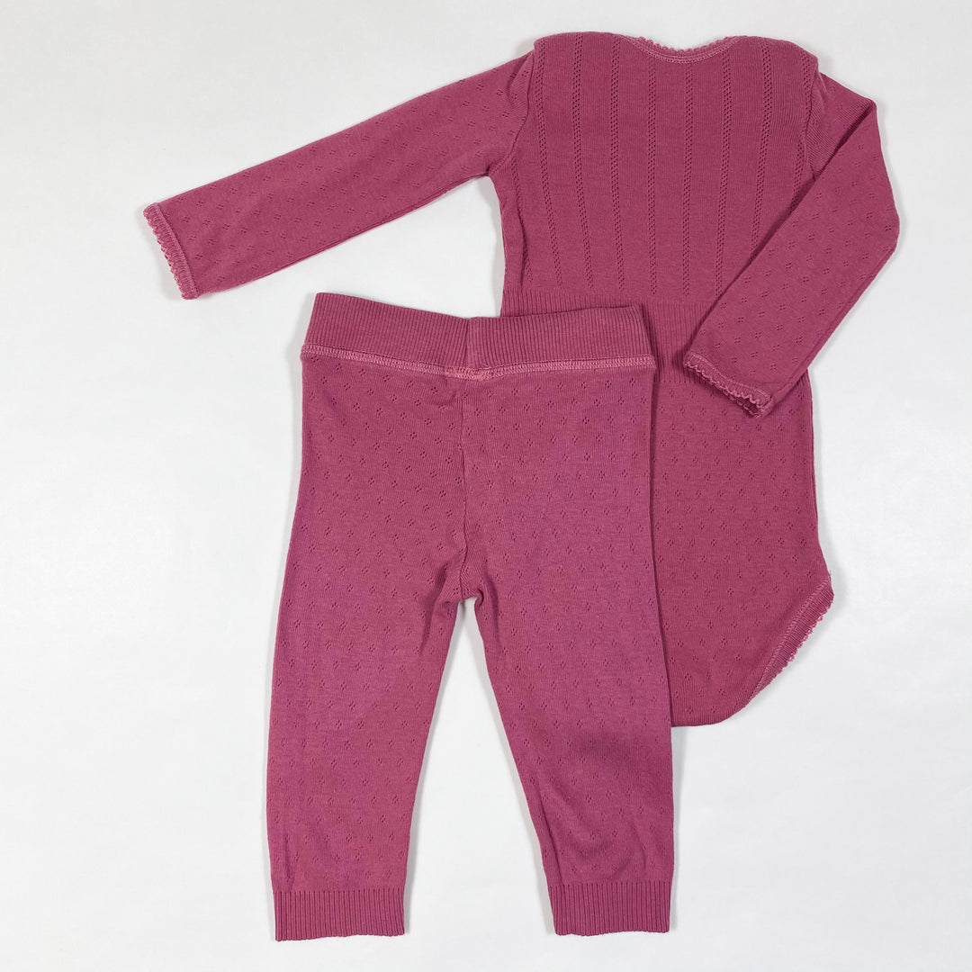 Noa Noa berry pink body + legging set 68/6M 3