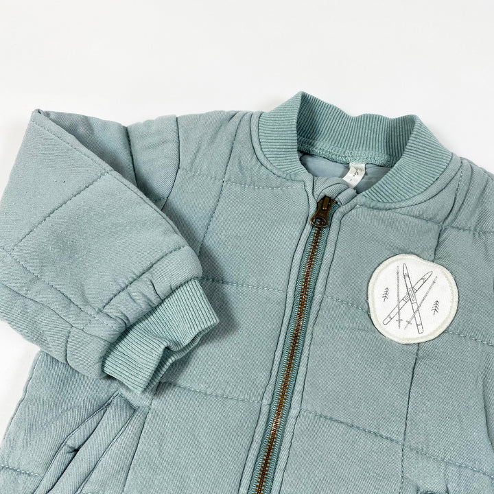 Rylee + Cru sage padded and quilted bomber jacket 18-24M