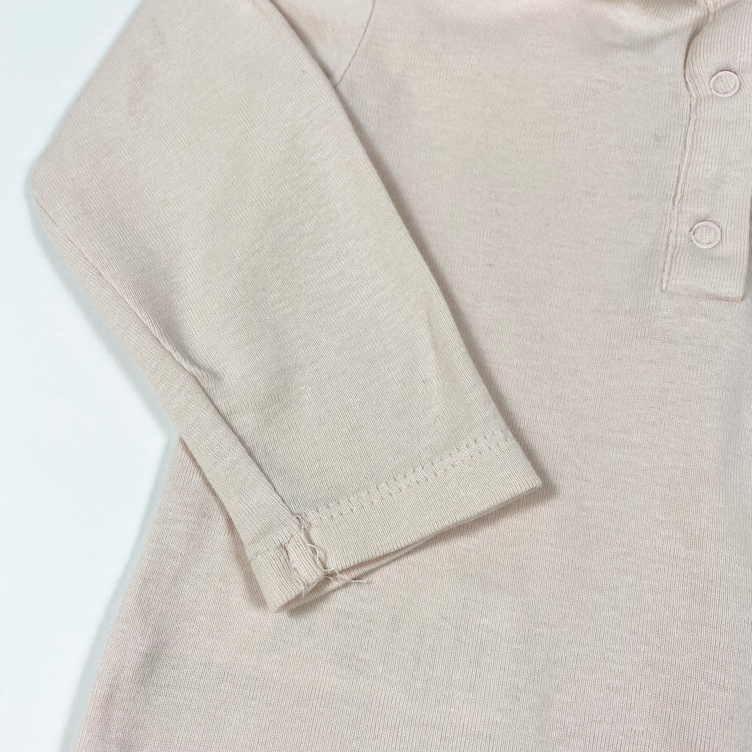 Bonton pale rose long-sleeved body with oversized lace collar 2Y