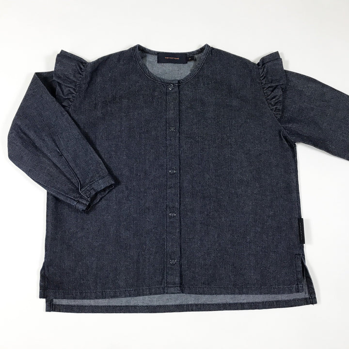 Tinycottons long-sleeved denim ruffle blouse 4Y