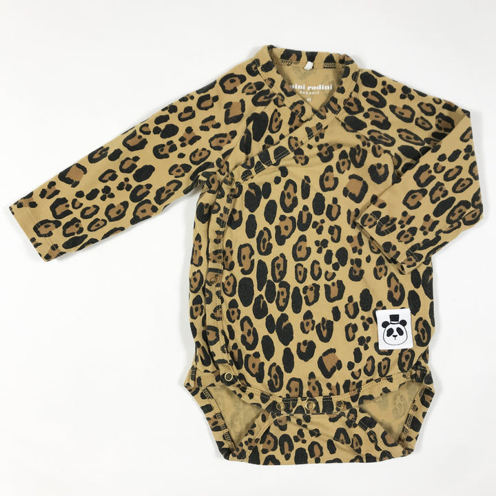 Mini Rodini leopard print long-sleeved wickelbody 62